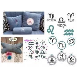 Stickserie - Sternzeichen inkl. Anhänger